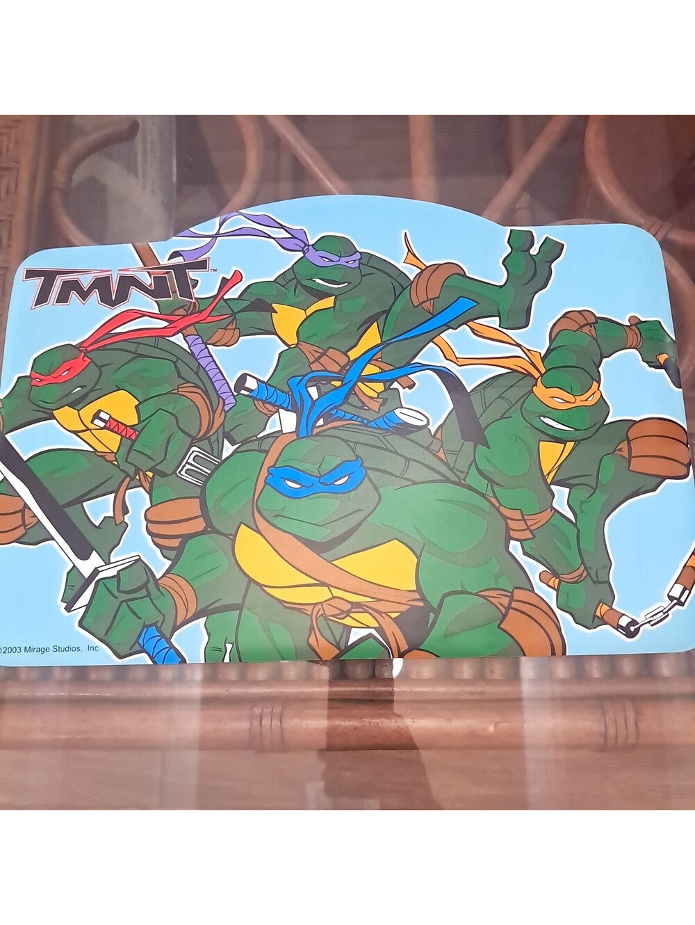 Vintage Teenage Mutant Ninja Turtles Table Placemat TMNT 2003 vinyl foam Mirage